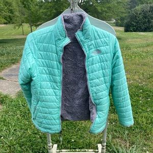 North Face Girls Jacket Reversible - Size 14-16